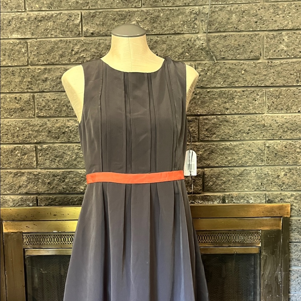 Jessica Simpson Elegant Gray Dress with Salmon Accents NWT